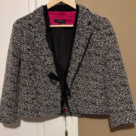 Ann Taylor Monochrome Textured Blazer - Picture 2 of 8